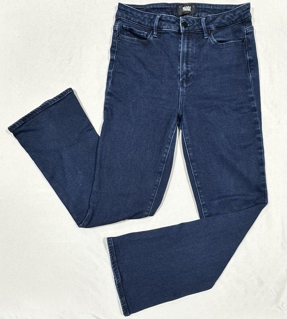 PAIGE Claudine Jeans Womens 29 Dark Indigo High Rise Crop Flare Stretch 29x26